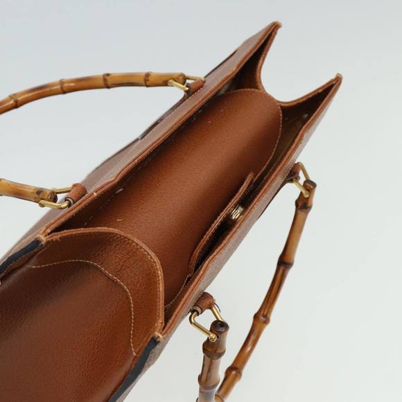 GUCCI Bamboo Hand Bag Leather Brown 002 1186 0260 Auth 81198 - Picture 6 of 16
